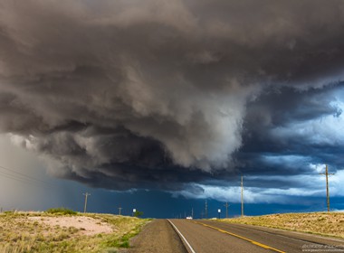 24.05.2014 Rotierende Wallcloud einer Superzelle in New Mexico.